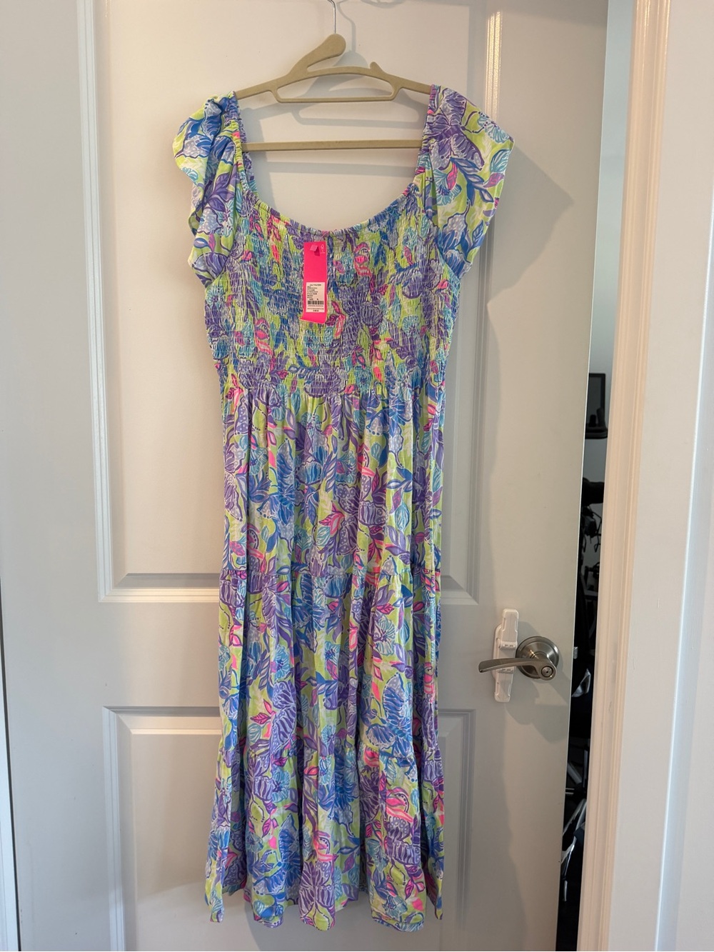 Lilly Pulitzer Girls' Tropical Floral Sundress in Blue, Purple and Pink